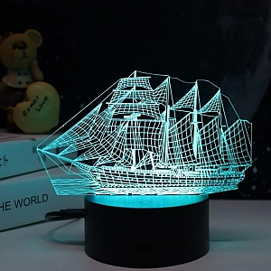 Ночник Camelion NL-404 Корабль LED 3Вт RGB USB 3АА (в комплект не входят). Изображение - 2