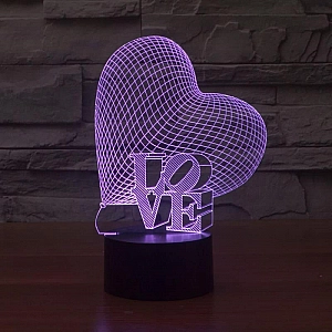 Ночник Camelion NL-400 Сердце LED 3Вт RGB USB 3АА (в комплект не входят). Изображение - 2