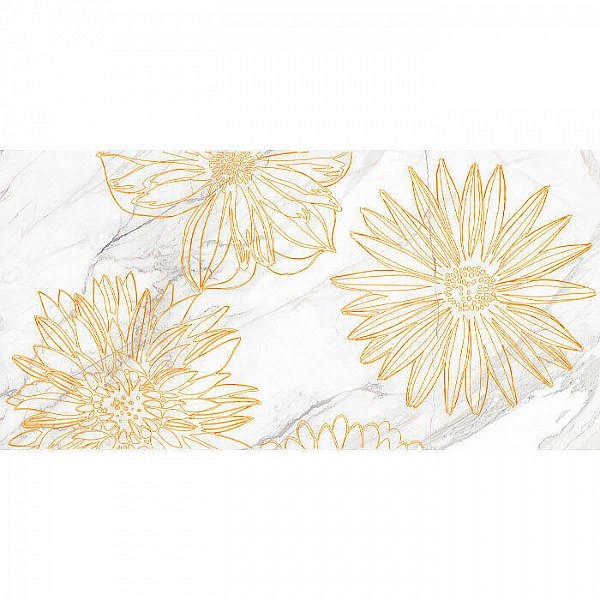 Вставка Березакерамика (Belani) Briere Flower 1 600*300 мм белый