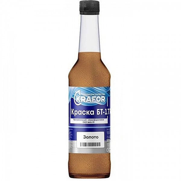 Краска Krafor БТ-177 Класс 2378 золото 0.5 л