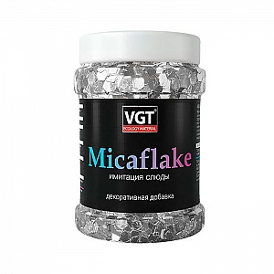 Добавка декоративная VGT Micaflake 800 мкм 0.09 кг серебристо-белая