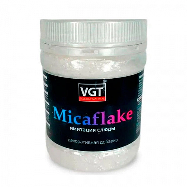 Добавка декоративная VGT Micaflake 2000 мкм 0.09 кг серебристо-белая