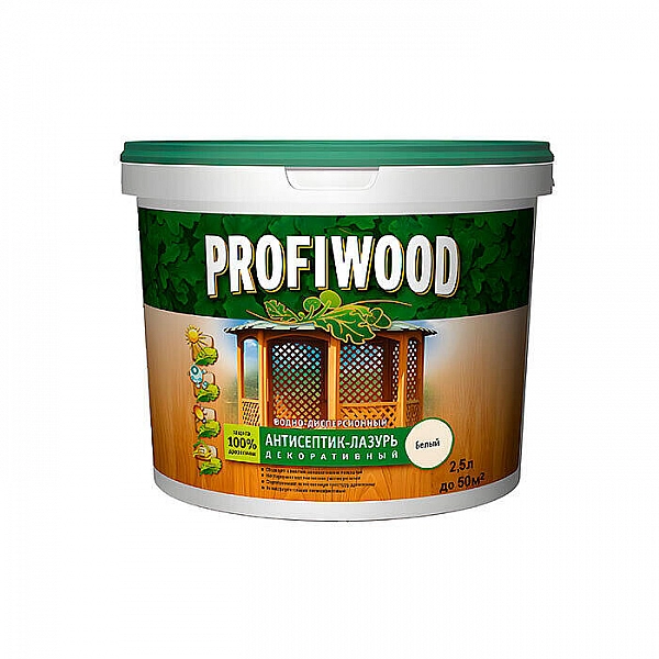Антисептик-лазурь Profiwood 2.5 л белый