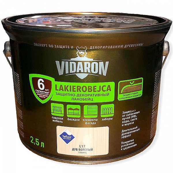 Лакоморилка Vidaron Lakierobejca Ochronno-Dekoracyjna L17 беленый дуб 2.5 л