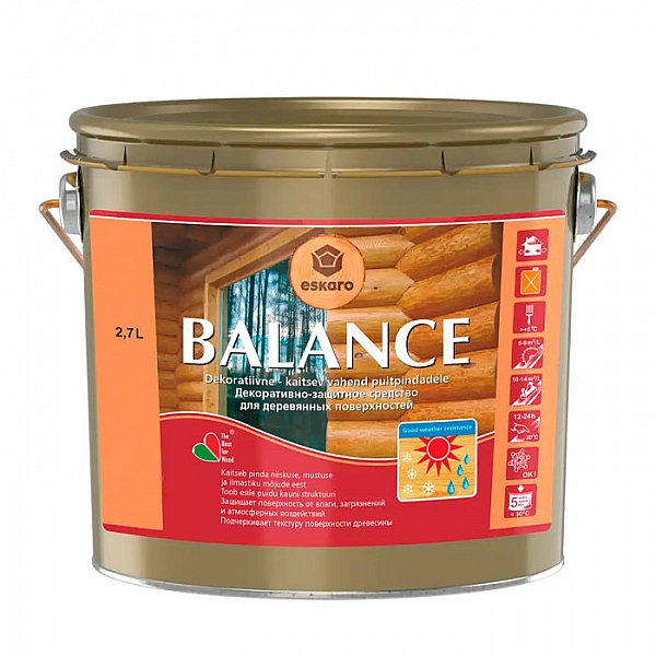 Состав деревозащитный Eskaro Aura Balance 2.7 л тик