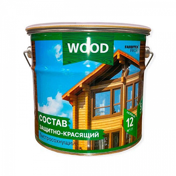 Защитно-красящий состав Farbitex Profi Wood для древесины быстросохнущий 2.7 л калужница