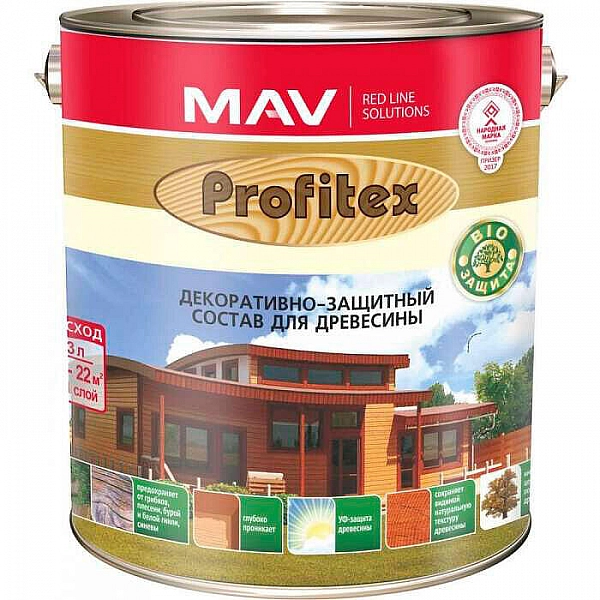 Состав деревозащитный MAV Профитекс 3 л старая древесина