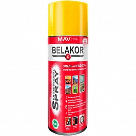 Эмаль-аэрозоль MAV Belakor 17 алкидная RAL 1023 транспортная желтая глянцевая 520 мл