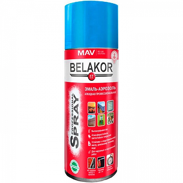 Эмаль-аэрозоль MAV Belakor 17 алкидная RAL 5015 небесно-синяя глянцевая 520 мл