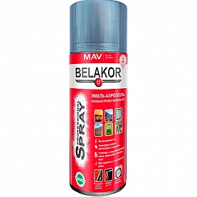Эмаль-аэрозоль MAV Belakor 17 алкидная RAL 9007 серебристый металлик глянцевая 520 мл