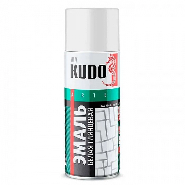 Эмаль универсальная Kudo KU-1001 RAL9003 белая глянцевая 520 мл