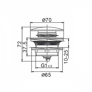 Донный клапан для ванны и душевой кабины Ganzer F-03 1 1/2