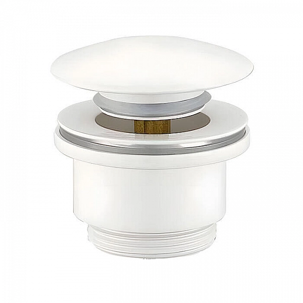 Донный клапан Ganzer F-09F универсальный с переливом круглая крышка белый