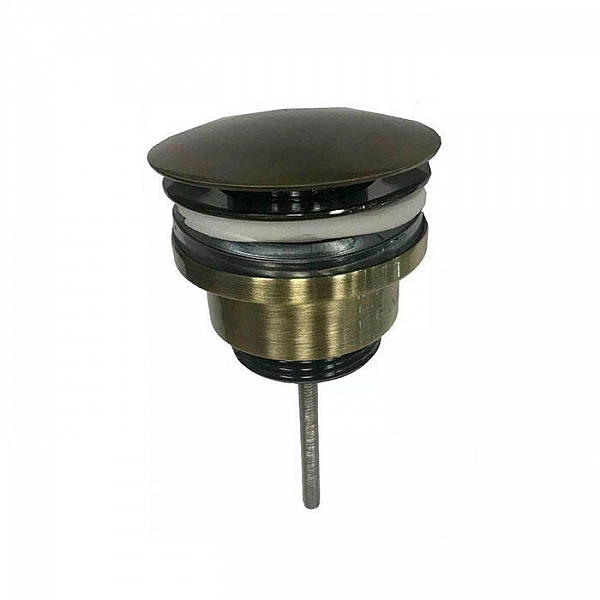 Донный клапан Ganzer F-09D с переливом круглая крышка болт бронза