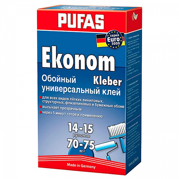 Клей обойный Pufas Econom Euro 3000 Универсальный 500 г