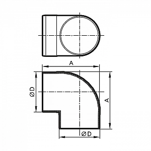 Колено ERA 10ККП90 90° D100 мм круглое. Изображение - 1