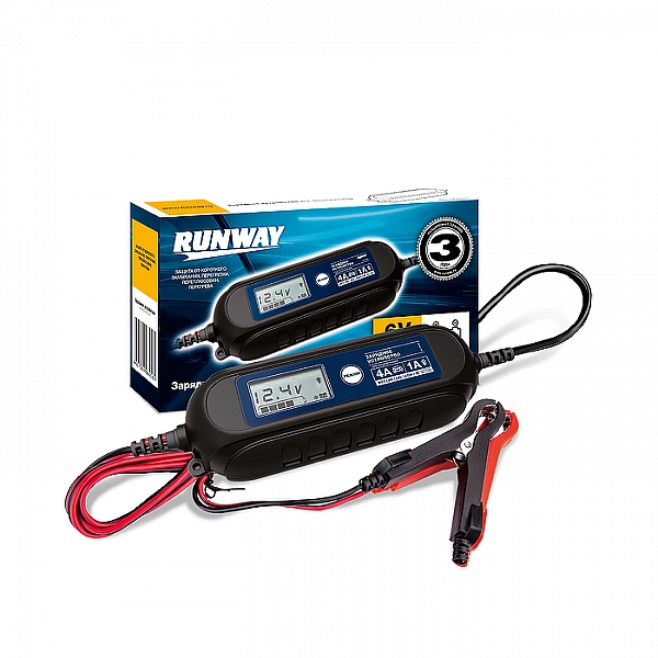 Зарядное устройство Runway для аккумуляторов Smart car charger 6/12В ток 1А/4А