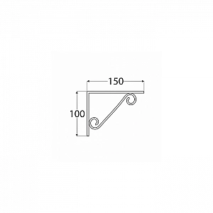 Кронштейн декоративный прямой Domax WOP 150 C 150*100 мм черный. Изображение - 1