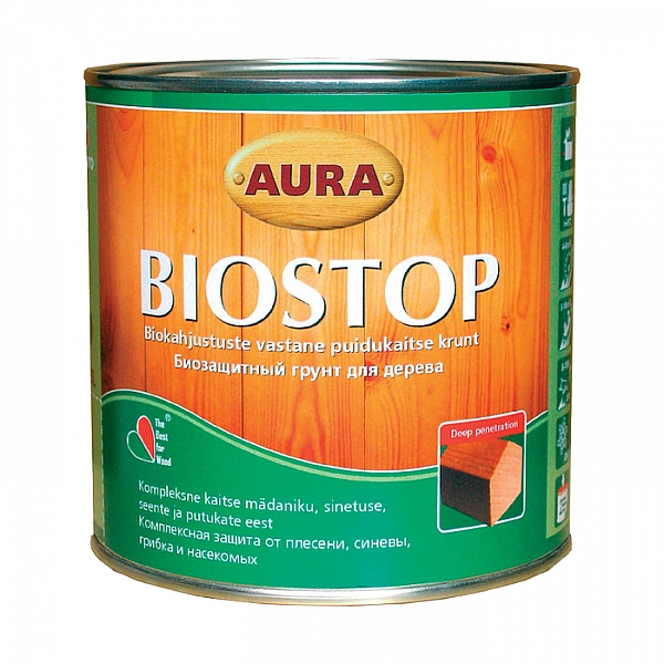 Грунт Aura Biostop биозащитный по дереву 2.7 л