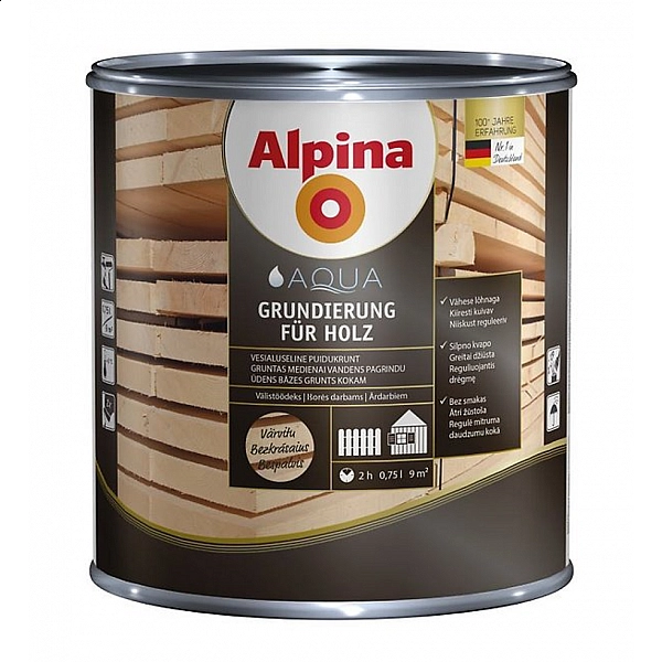 Грунтовка Alpina Grundierung für Holz по дереву 2.5 л