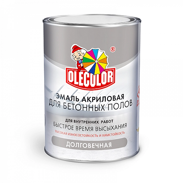 Эмаль Olecolor для бетонных полов 3.5 кг серый