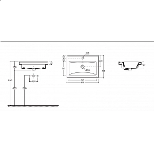 Умывальник Керамин Тобаго 60 встраиваемый белый. Изображение - 3