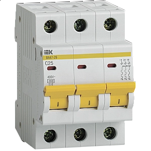 Автоматический выключатель IEK KARAT ВА47-29 3Р 25А 4.5кА х-ка С