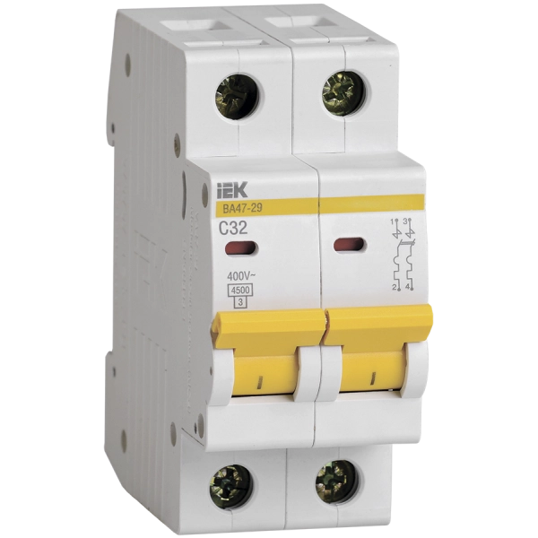 Автоматический выключатель IEK KARAT ВА47-29 2Р 32А 4.5кА х-ка С