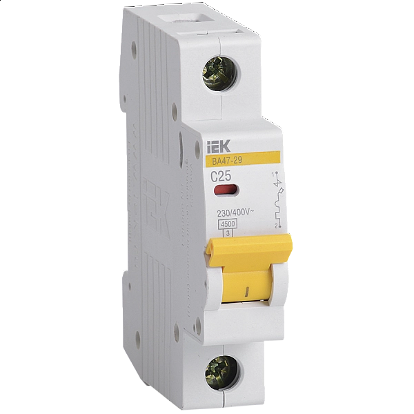 Автоматический выключатель IEK ВА47-29 1Р 25А 4.5кА х-ка С MVA20-1-025-C