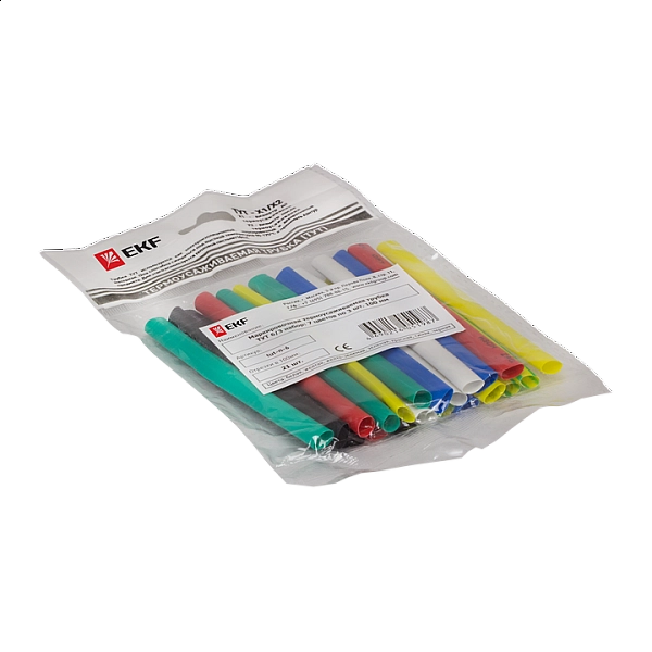 Набор термоусадочных трубок EKF PROxima tut-n-8 8/4 7 цветов по 3 шт 100 мм