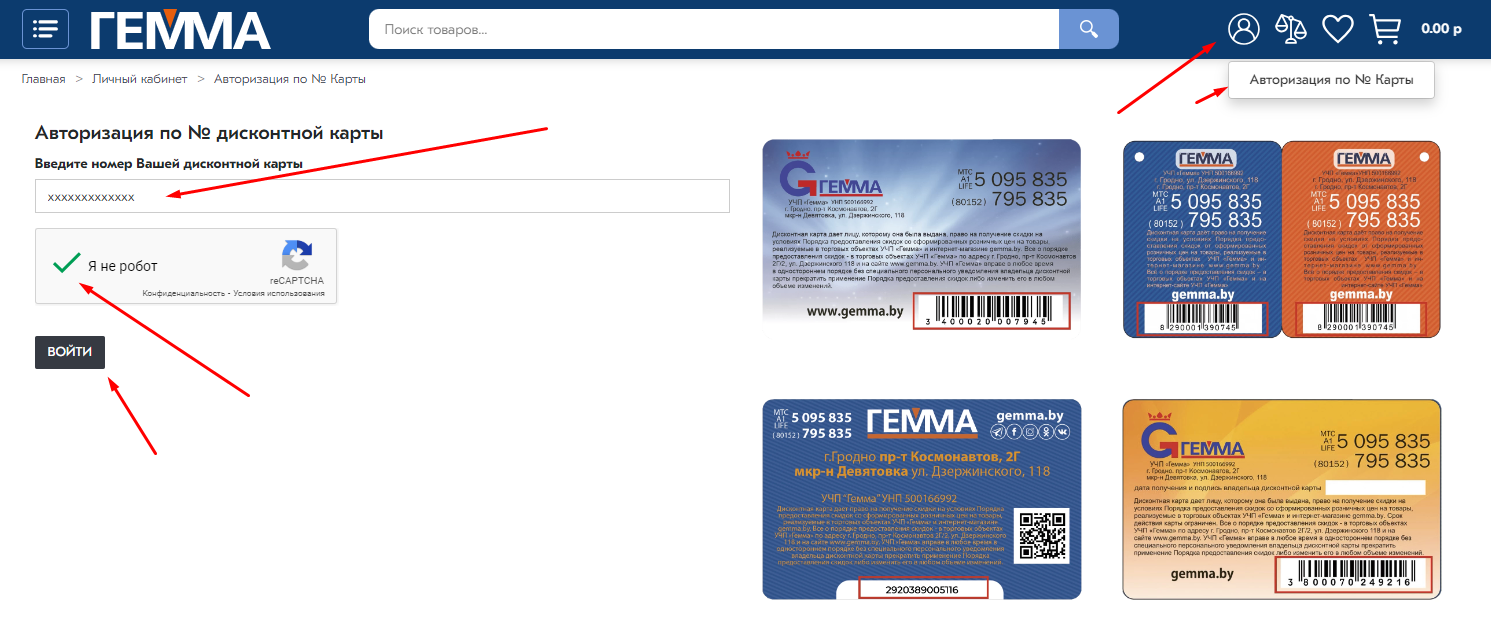 Окно авторизации